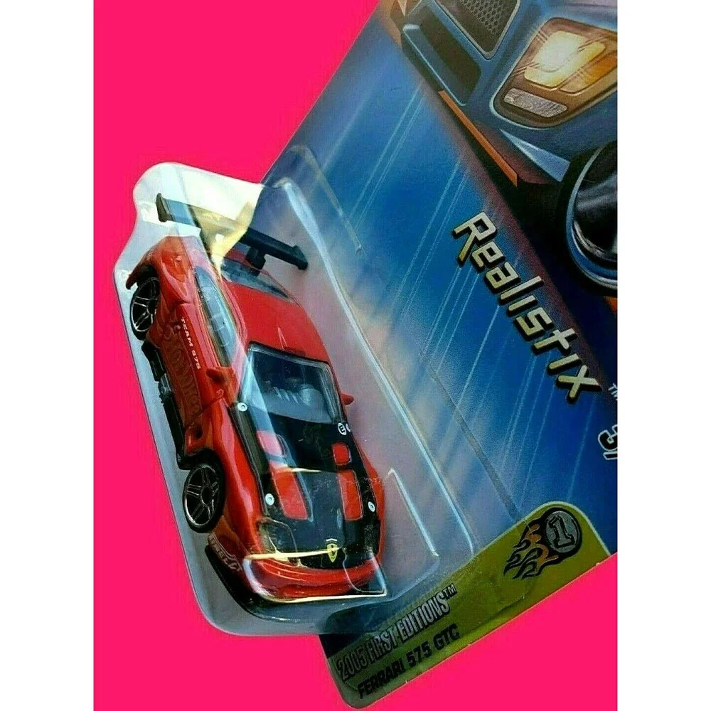 Hot Wheels FERRARI 575 GTC RED 003 2005 FIRST EDITIONS REALISTIX 3/20 1:64 G6690